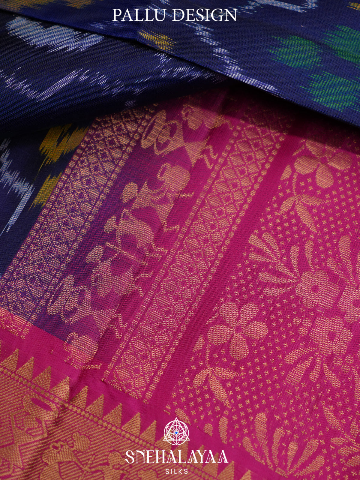 Pink Ikat Soft Silk Saree