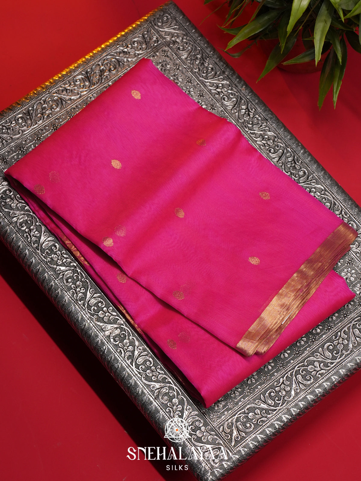 Pink Chanderi Saree
