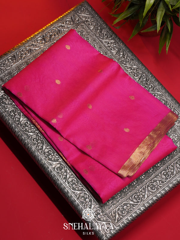 Pink Chanderi Saree