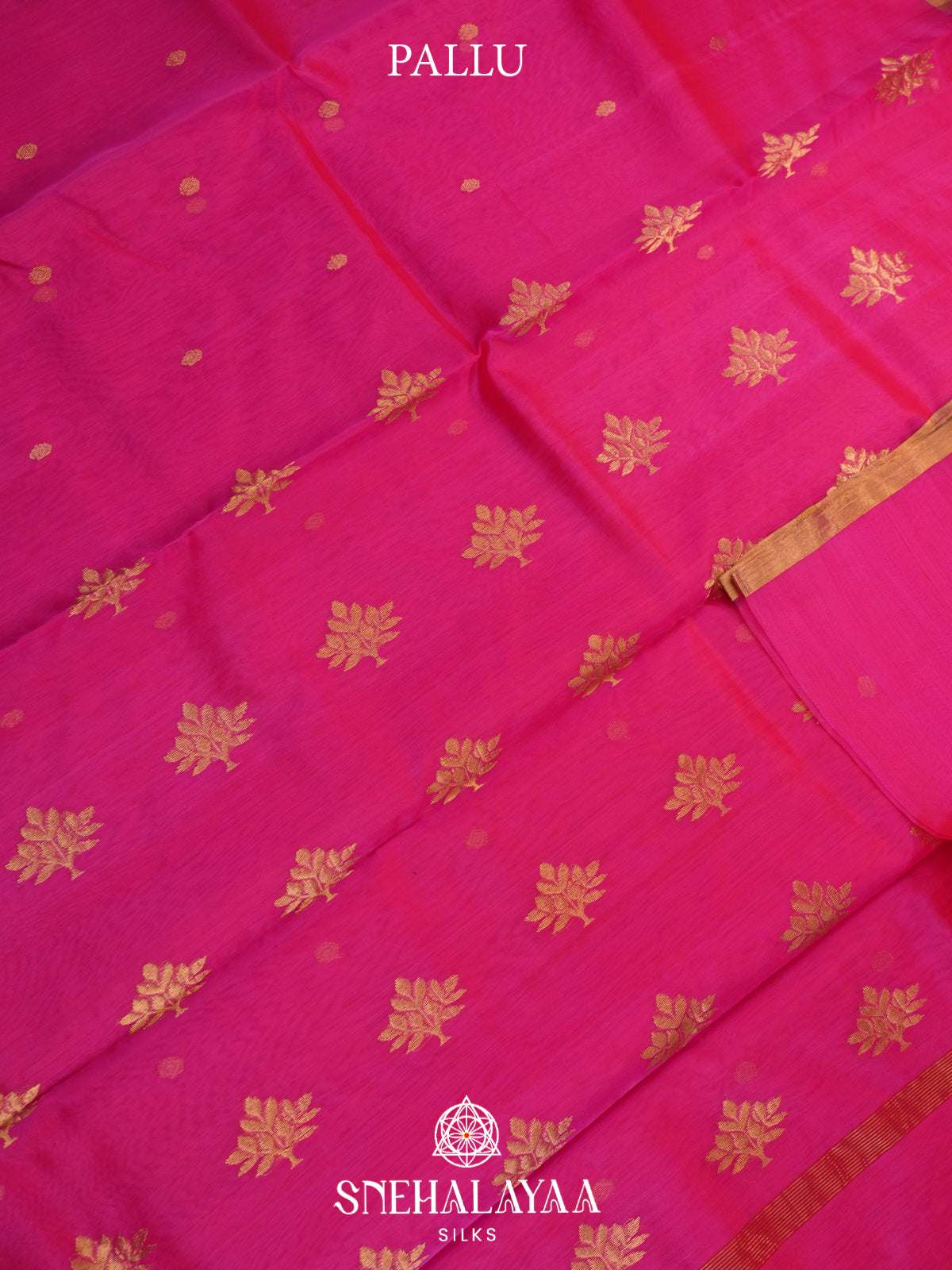 Pink Chanderi Saree