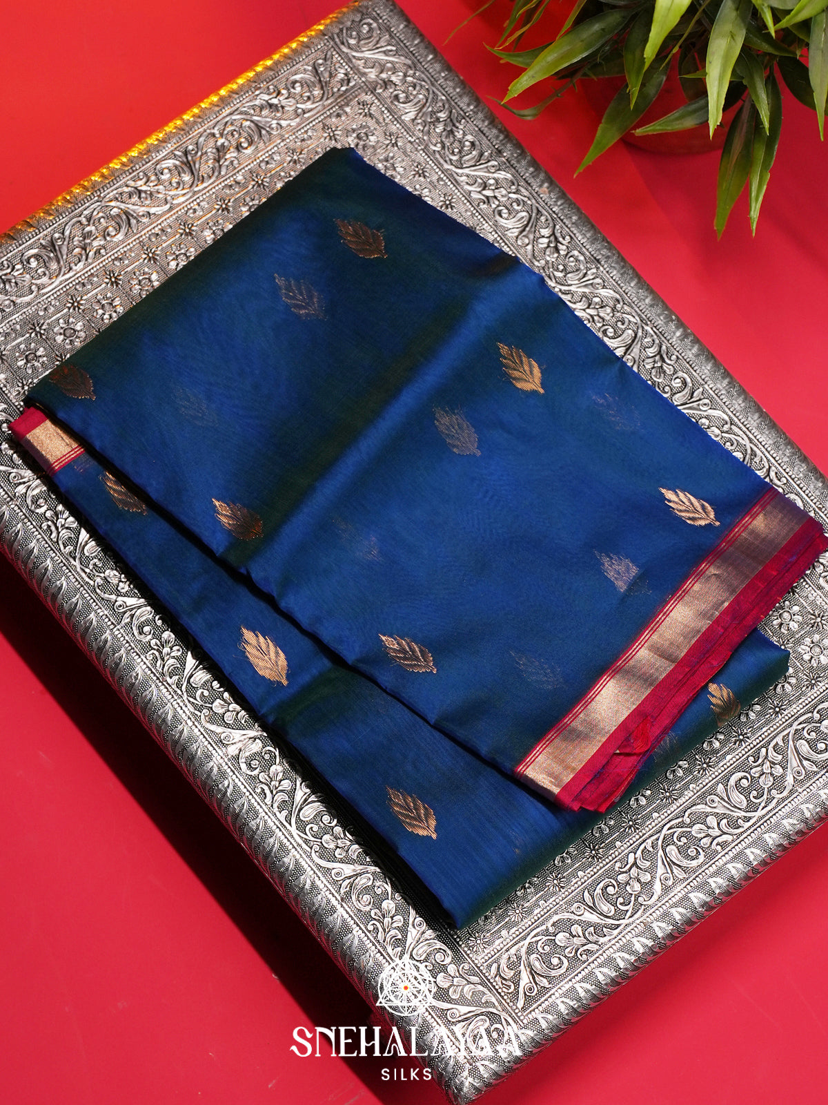 Ink Blue Chanderi Saree