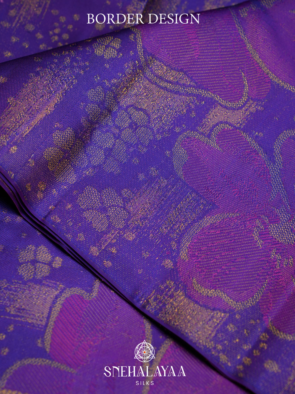 Royal Purple Kanjivaram Silk Saree with Floral Design