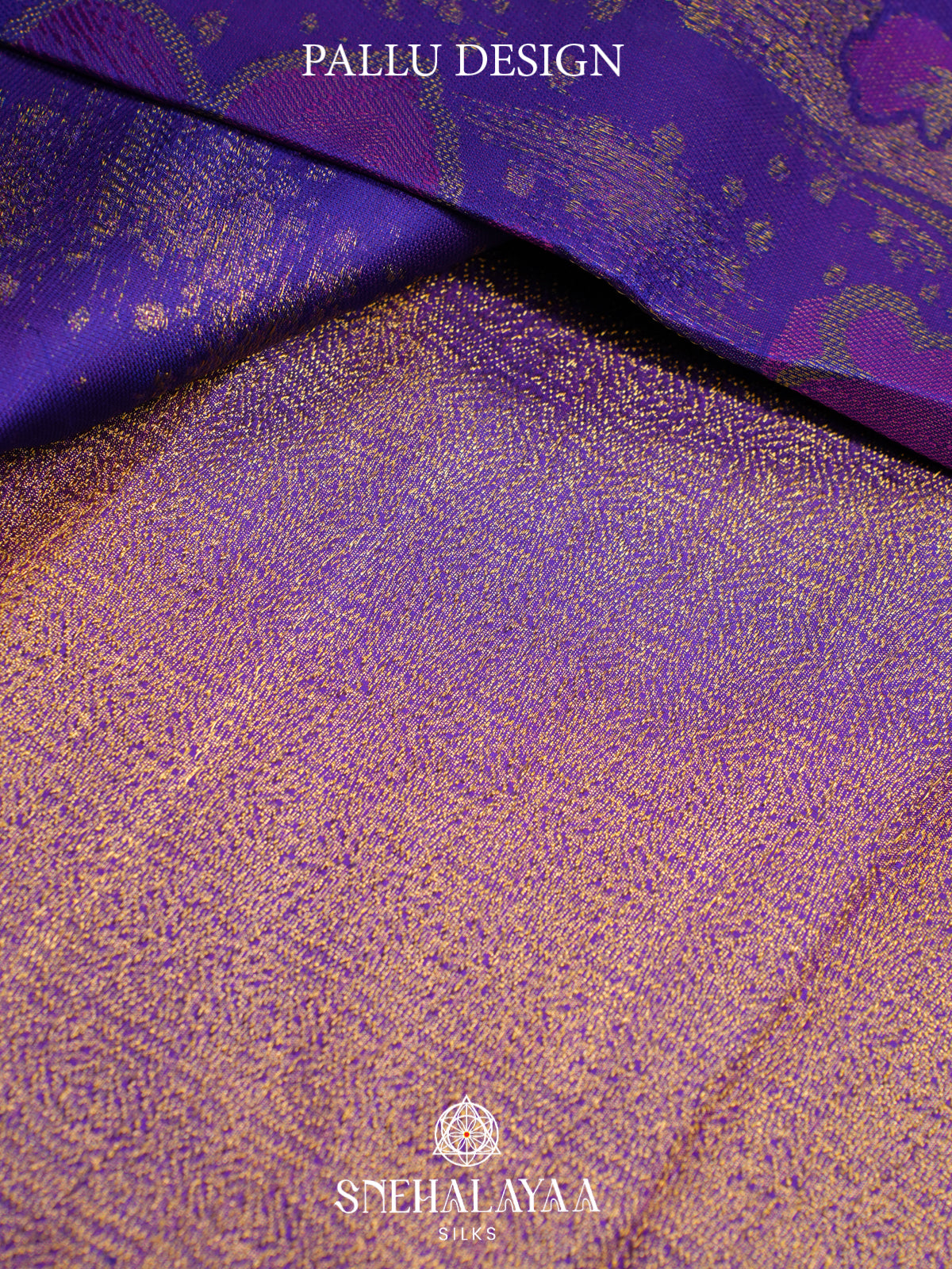 Royal Purple Kanjivaram Silk Saree with Floral Design