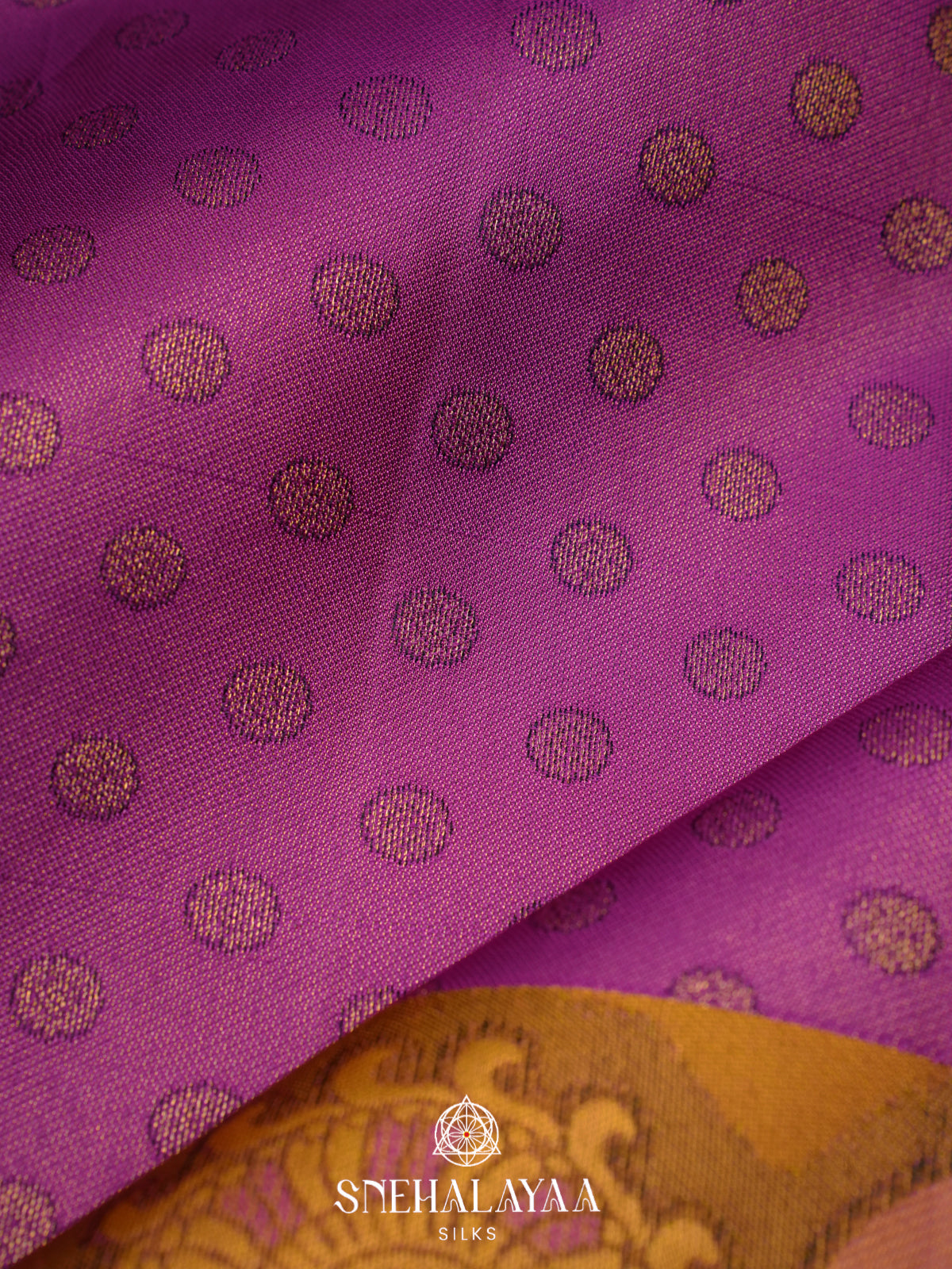 Magenta Pink Kanjivaram Silk Saree with Mustard Yellow Peacock Border