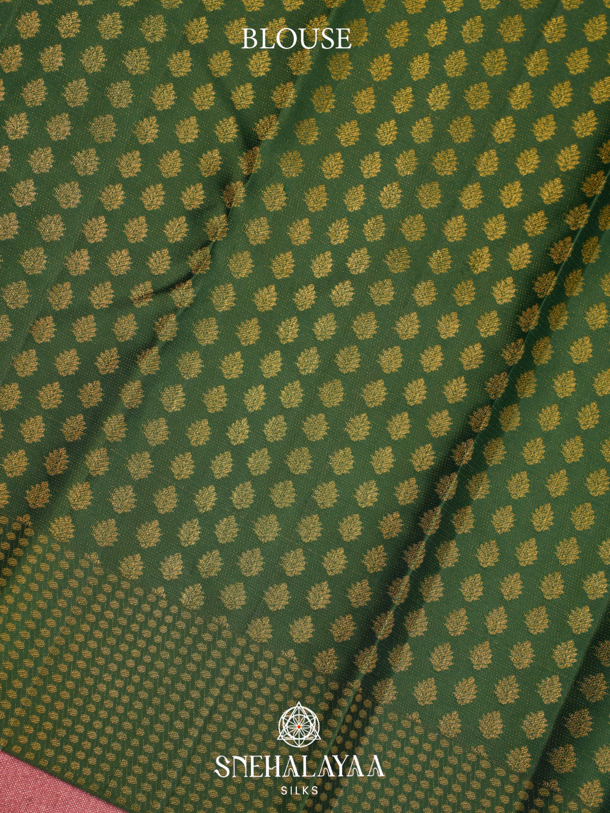 Beige Kanjivaram Silk Saree with Leaf Weaving and Gold Zari Border