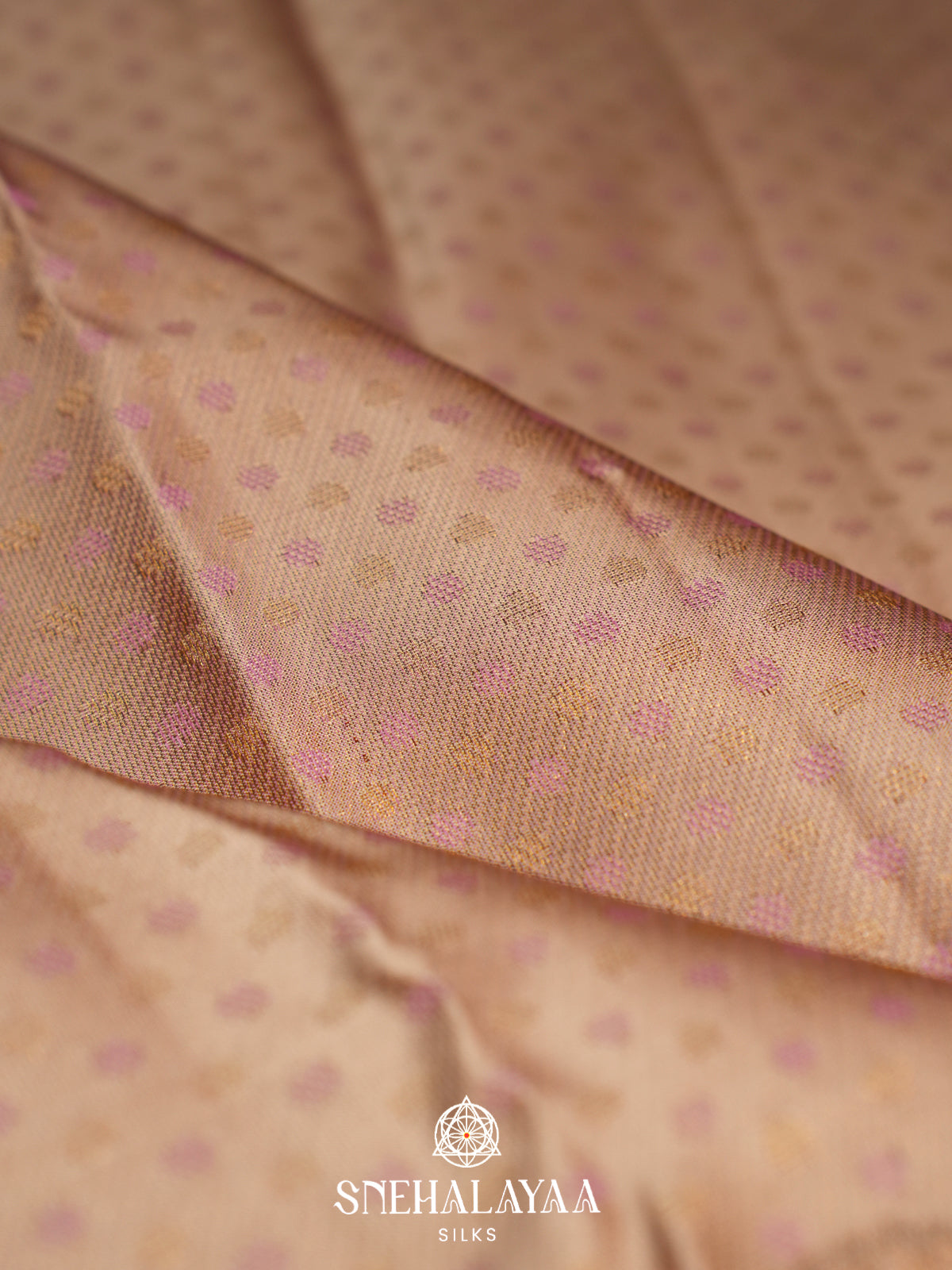 Beige Kanjivaram Silk Saree with Floral Zari Design
