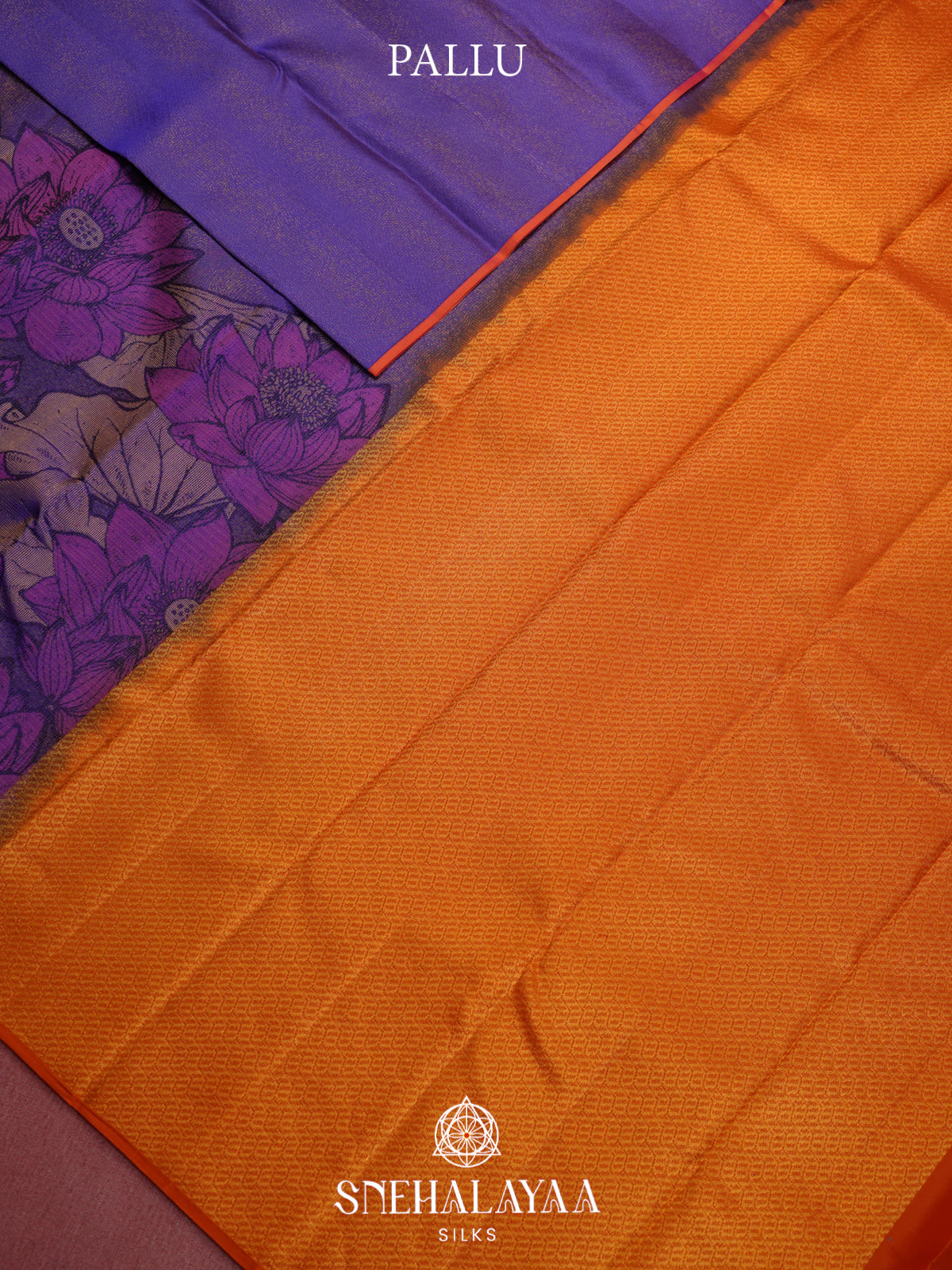 Violet Purple Kanjivaram Silk Saree with Floral Design