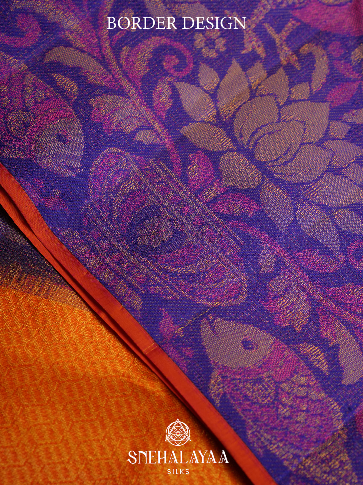 Purple Checked Kanjivaram Silk Saree with Peacock Border