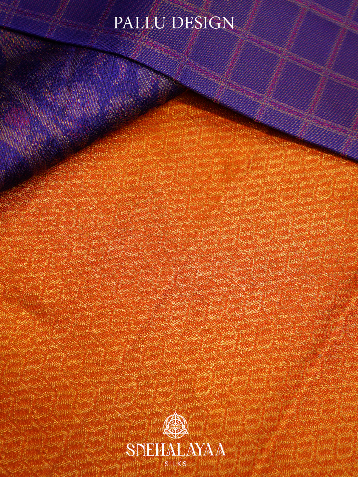 Purple Checked Kanjivaram Silk Saree with Peacock Border