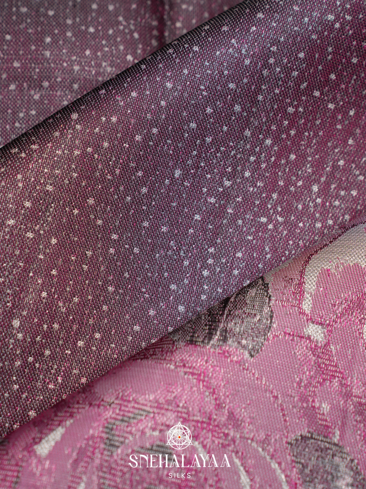 Burgundy Kanjivaram Silk Saree with Floral Border