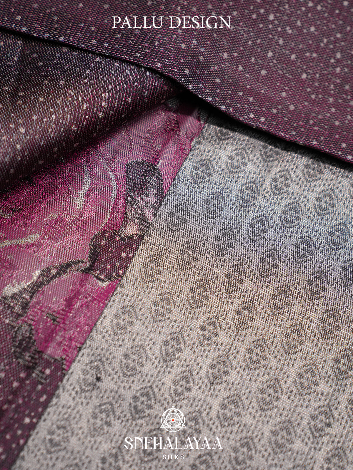Burgundy Kanjivaram Silk Saree with Floral Border