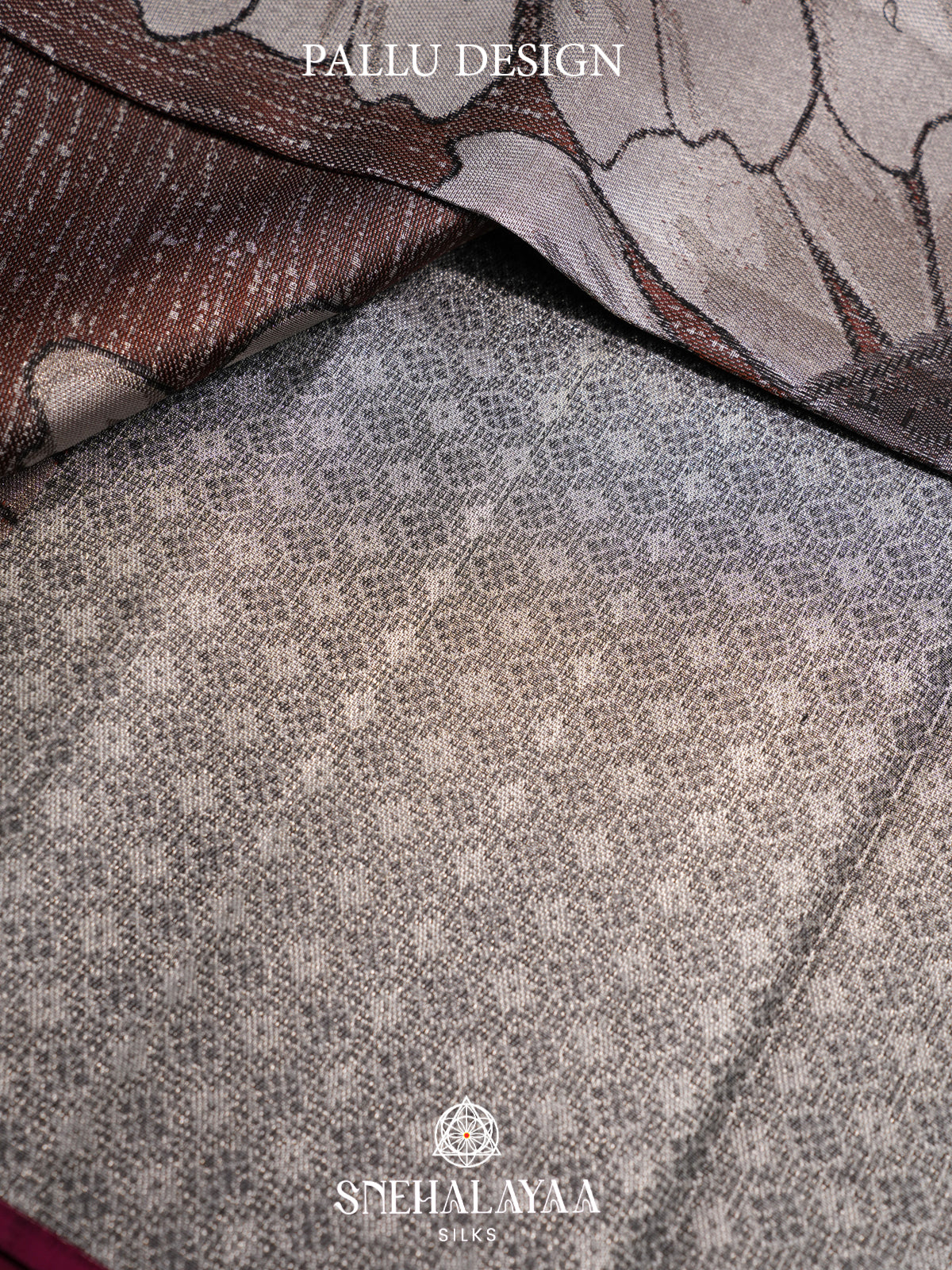 Brown Kanjivaram Silk Saree with Floral Design