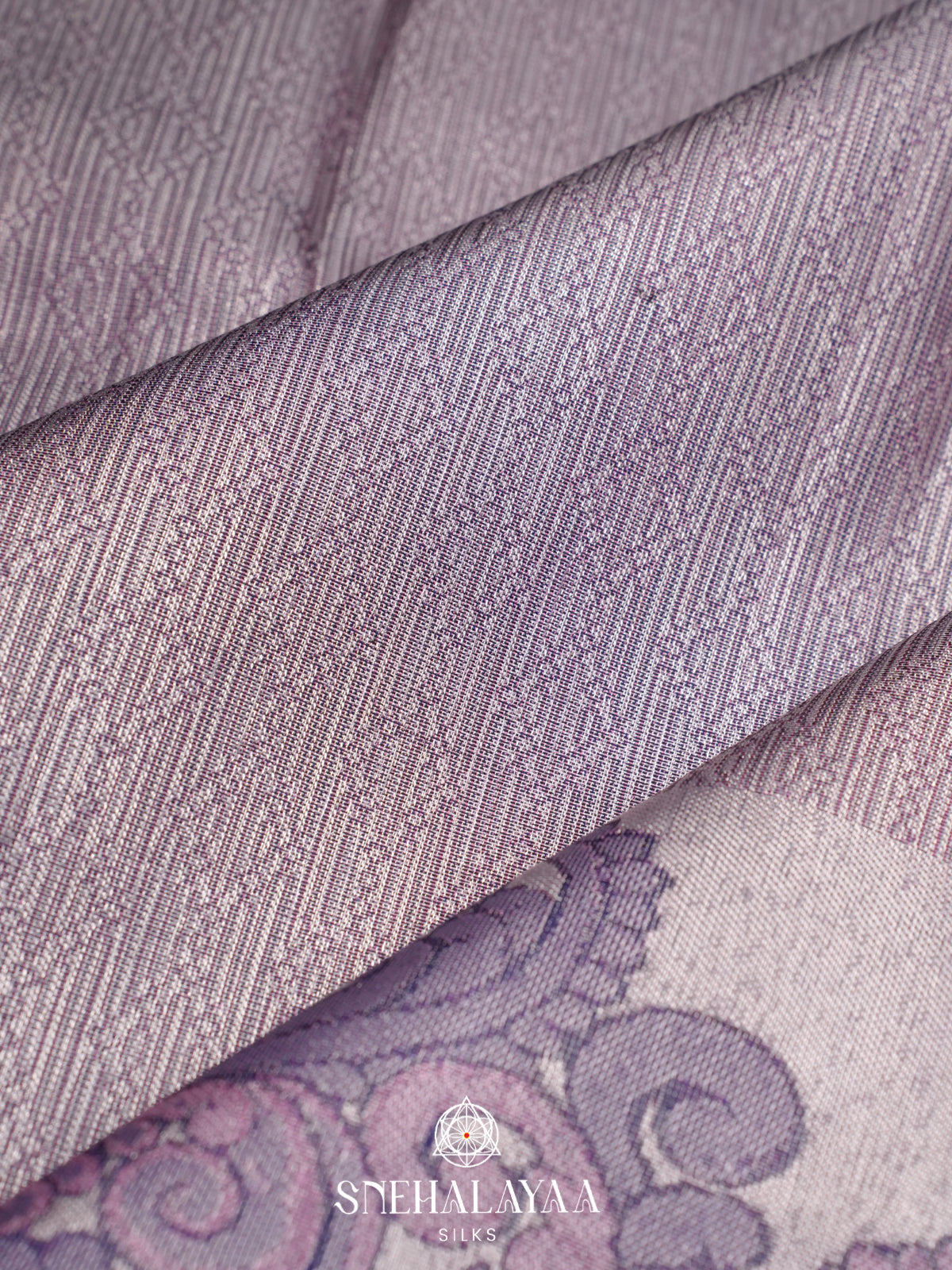 Dusty Mauve Kanjivaram Silk Saree with Peacock Border