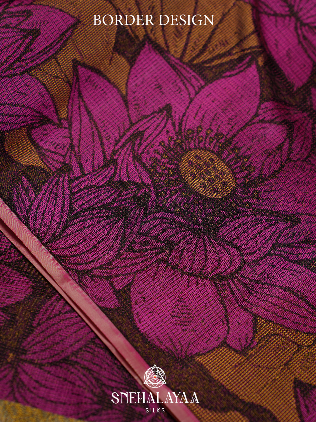 Brown Kanjivaram Silk Saree with Floral Border