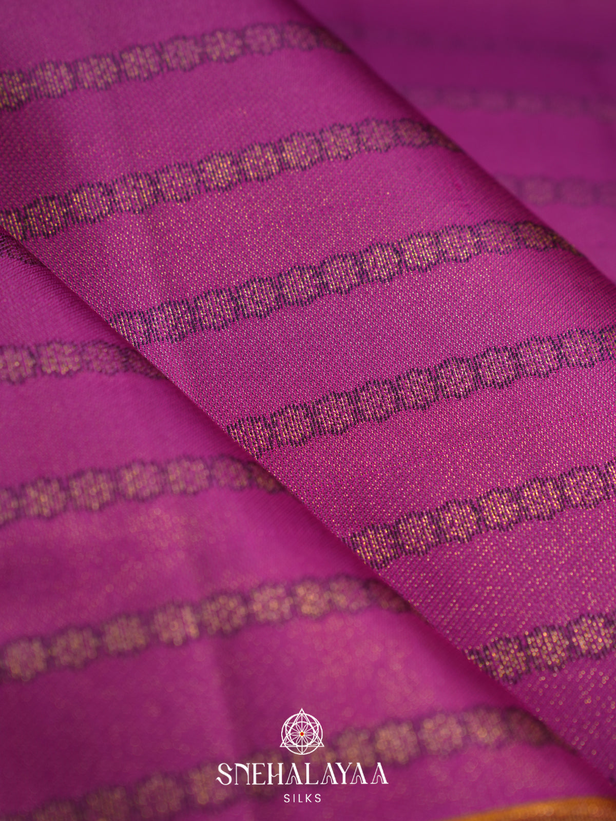 Magenta Kanjivaram Silk Saree with Floral Zari Border