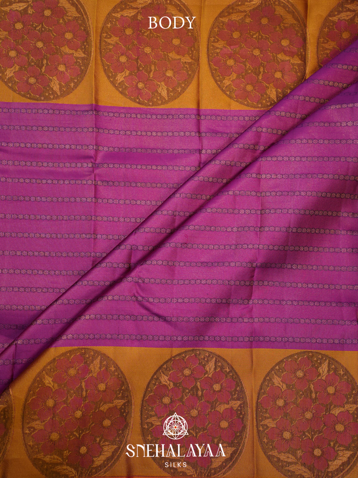 Magenta Kanjivaram Silk Saree with Floral Zari Border