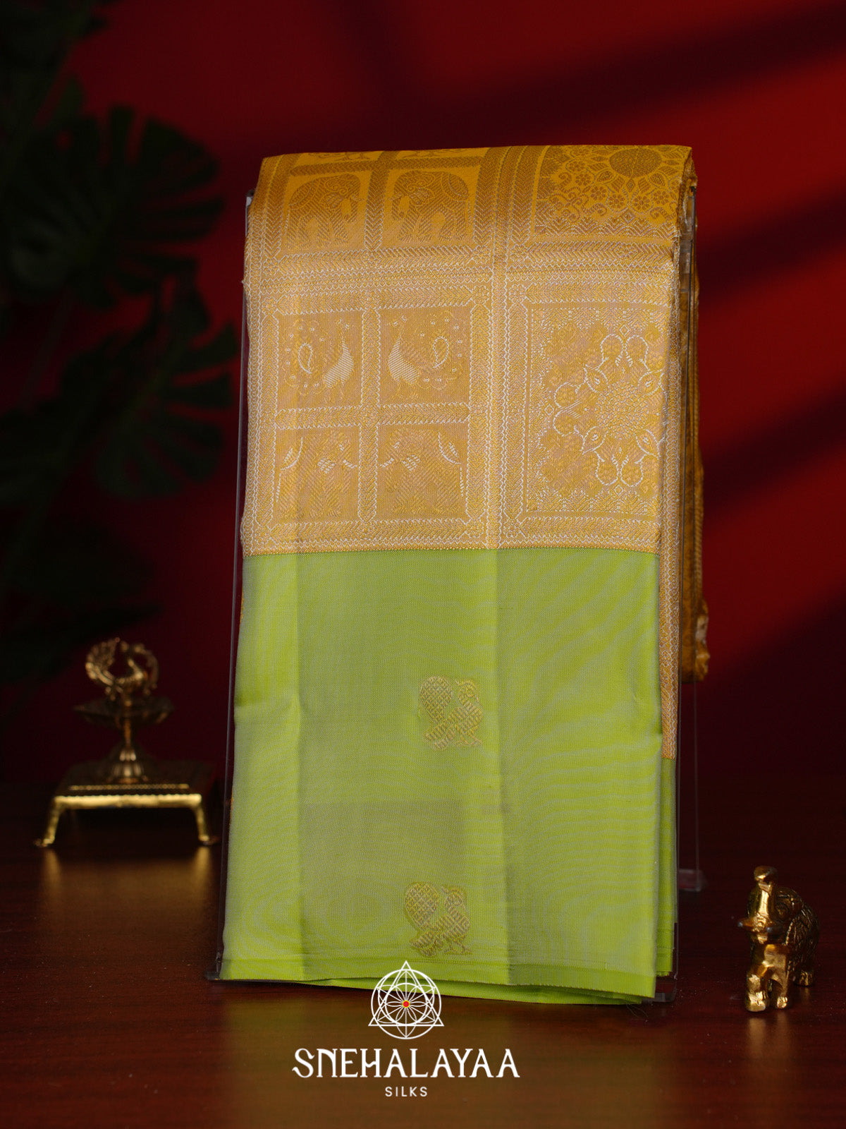 Pale Yellow Kanjivaram Silk Saree