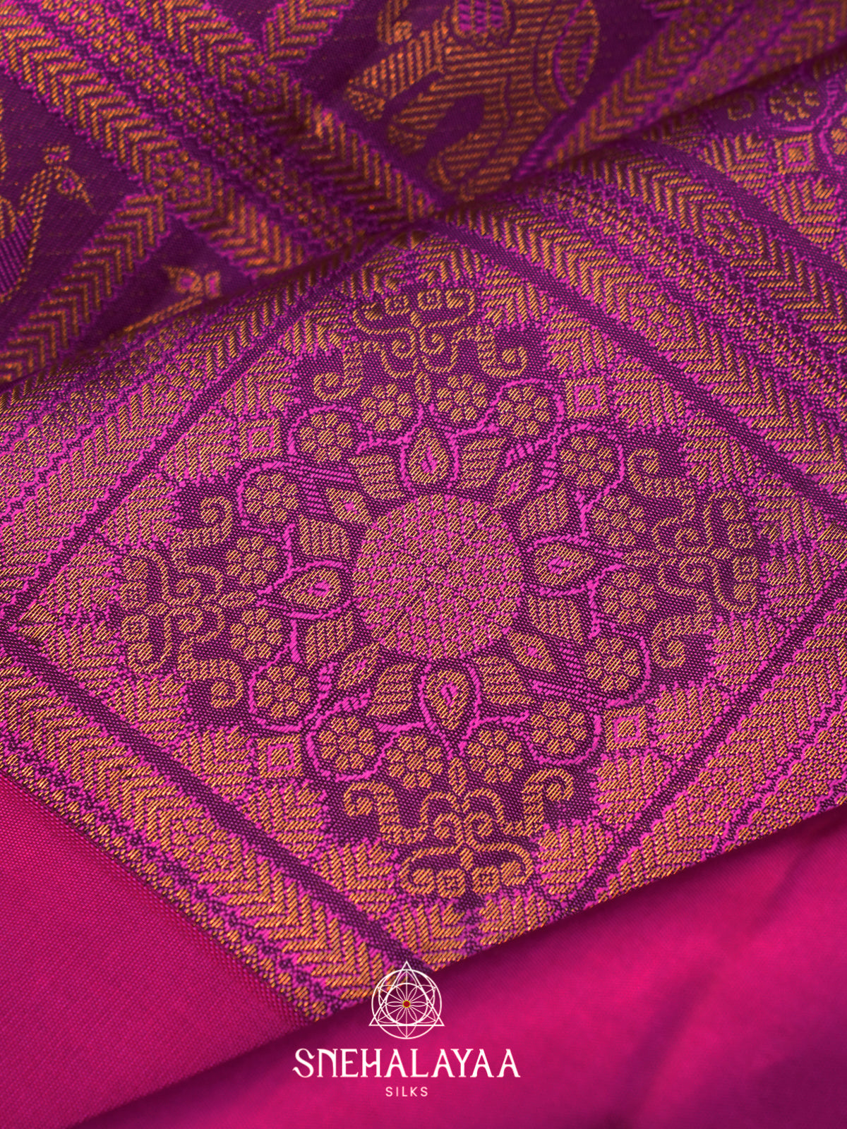Meganta Pink Kanjivaram Silk Saree