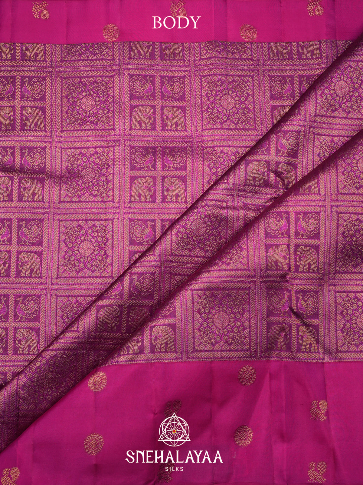 Meganta Pink Kanjivaram Silk Saree