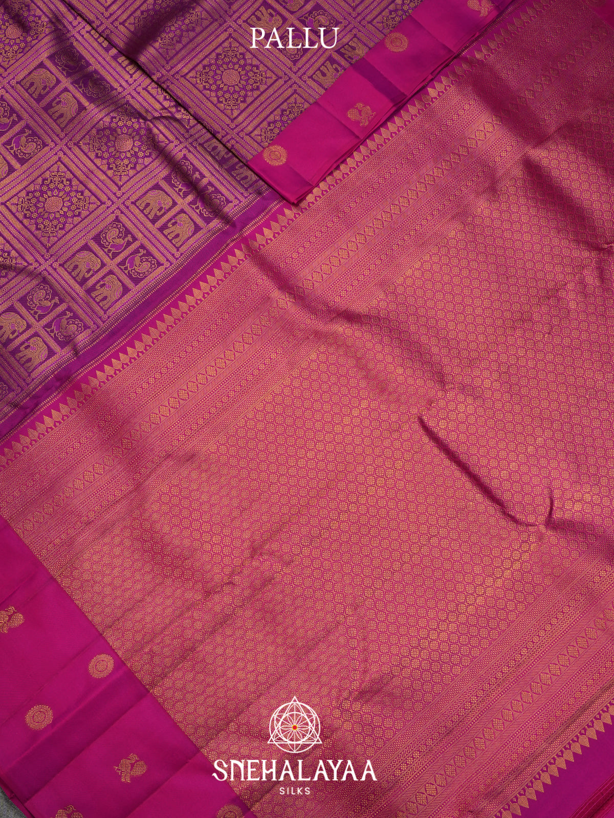 Meganta Pink Kanjivaram Silk Saree