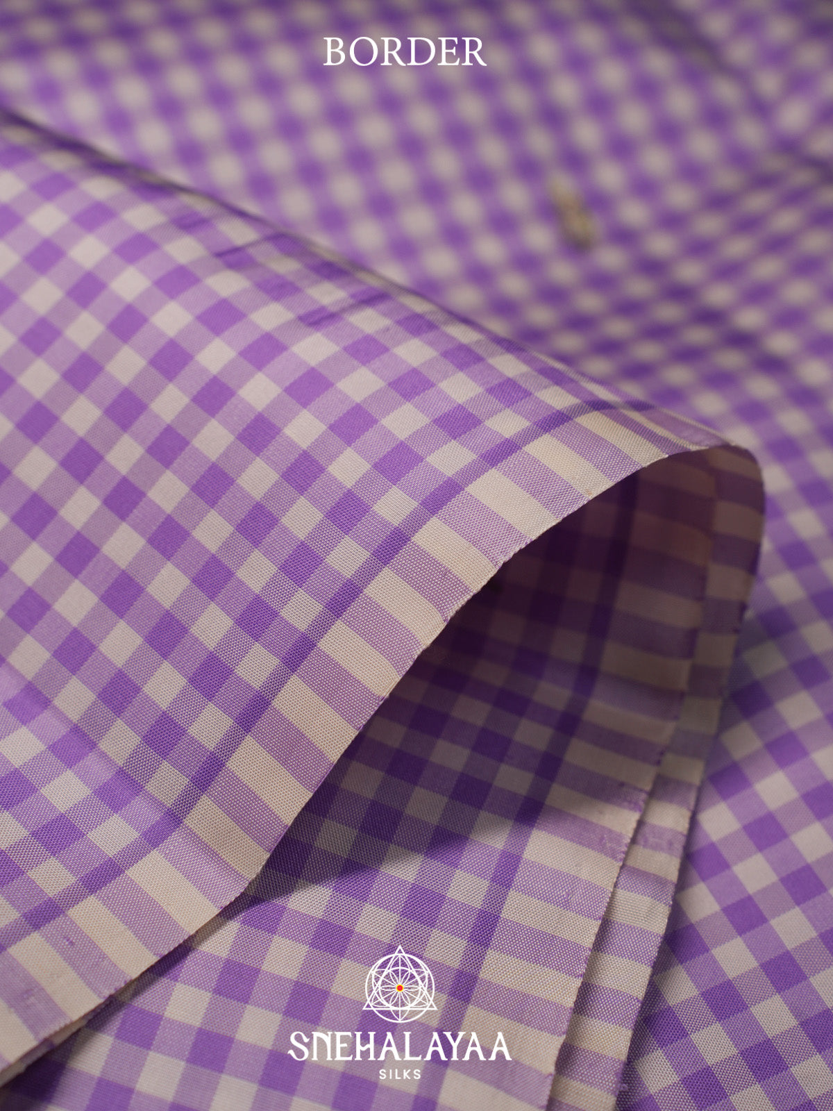 Lilac checks Kanjivaram Silk Saree