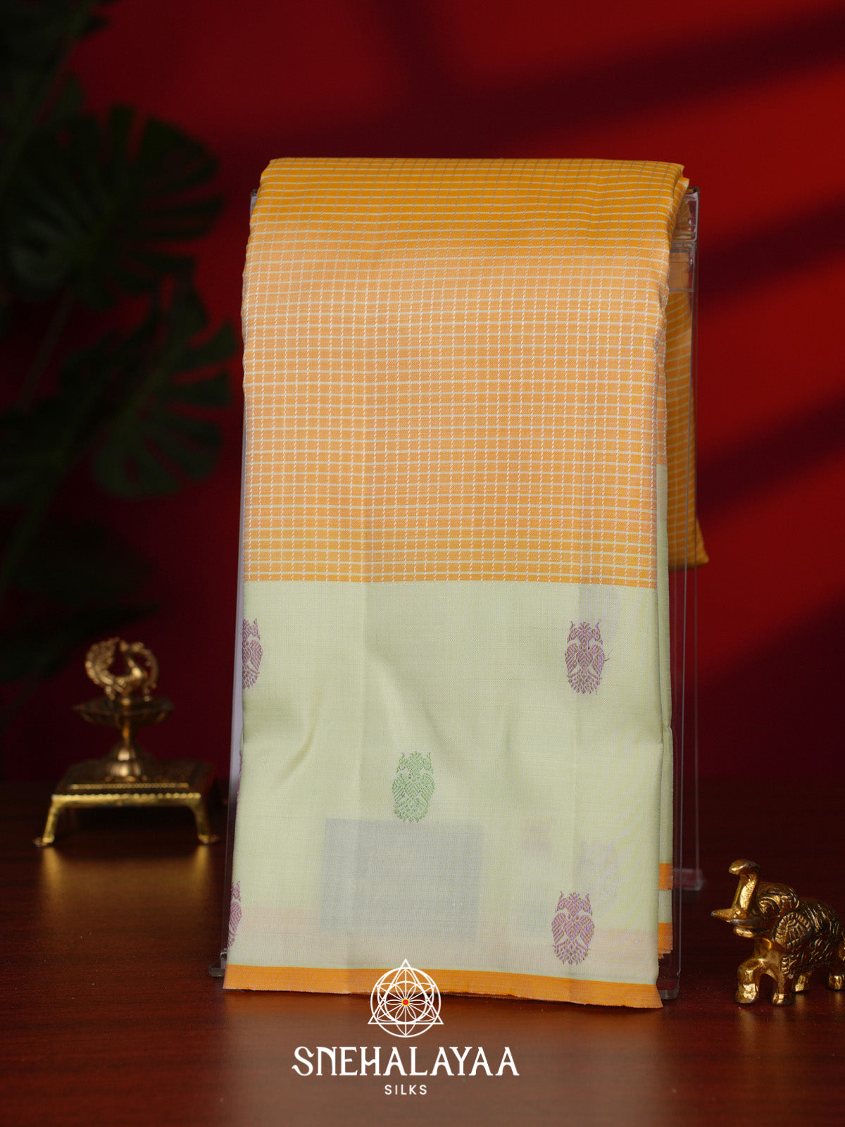 Pale Yellow Kanjivaram Silk Saree