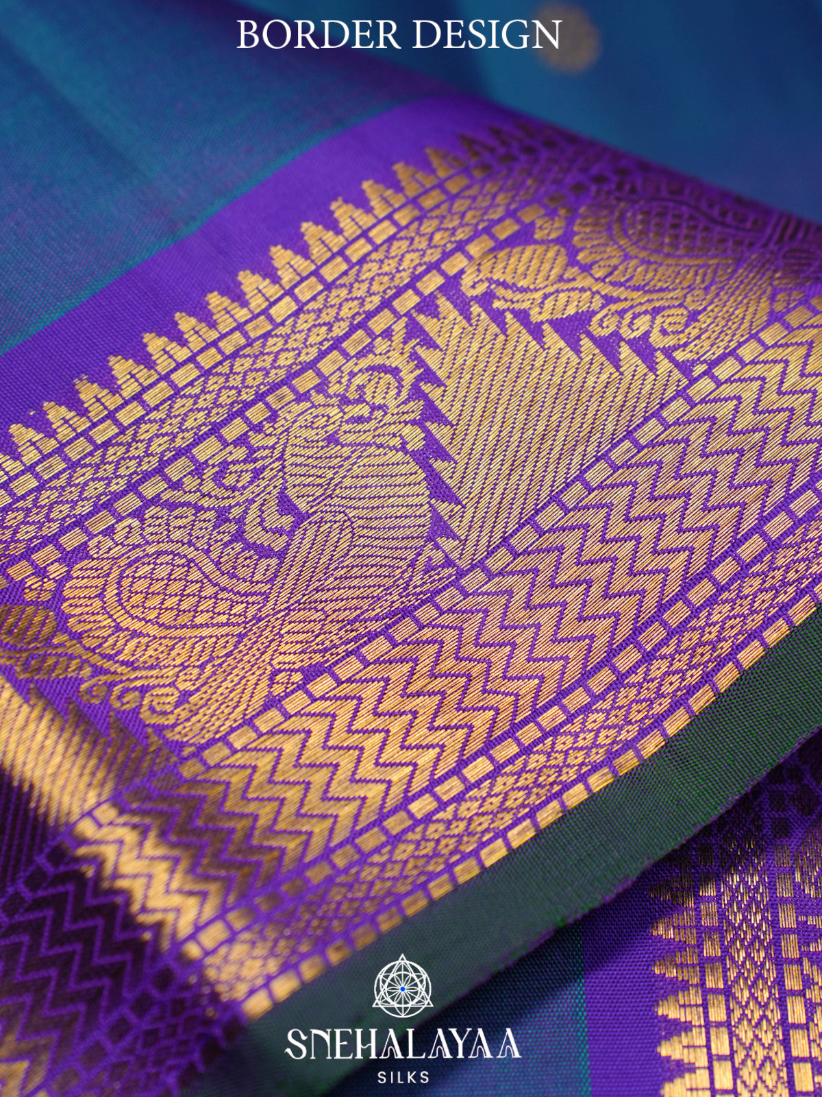 Peacock Blue Kanjivaram Silk Saree