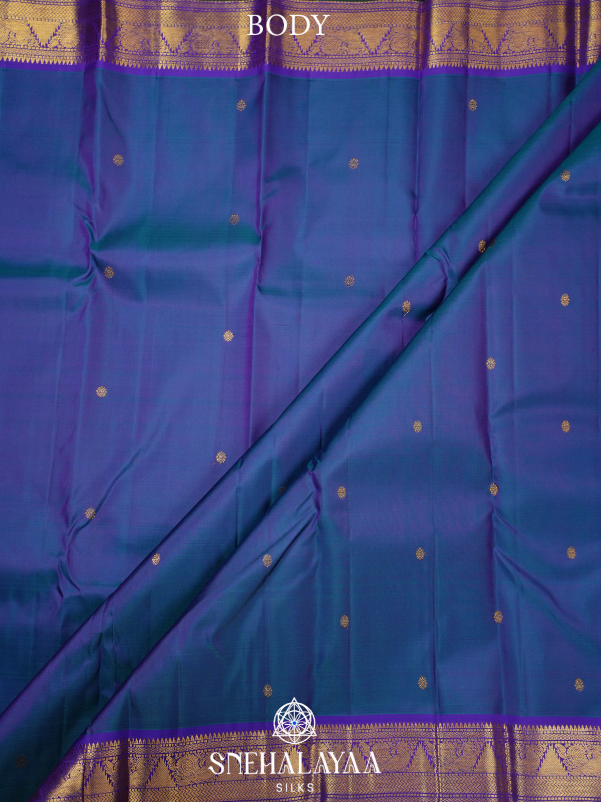 Peacock Blue Kanjivaram Silk Saree