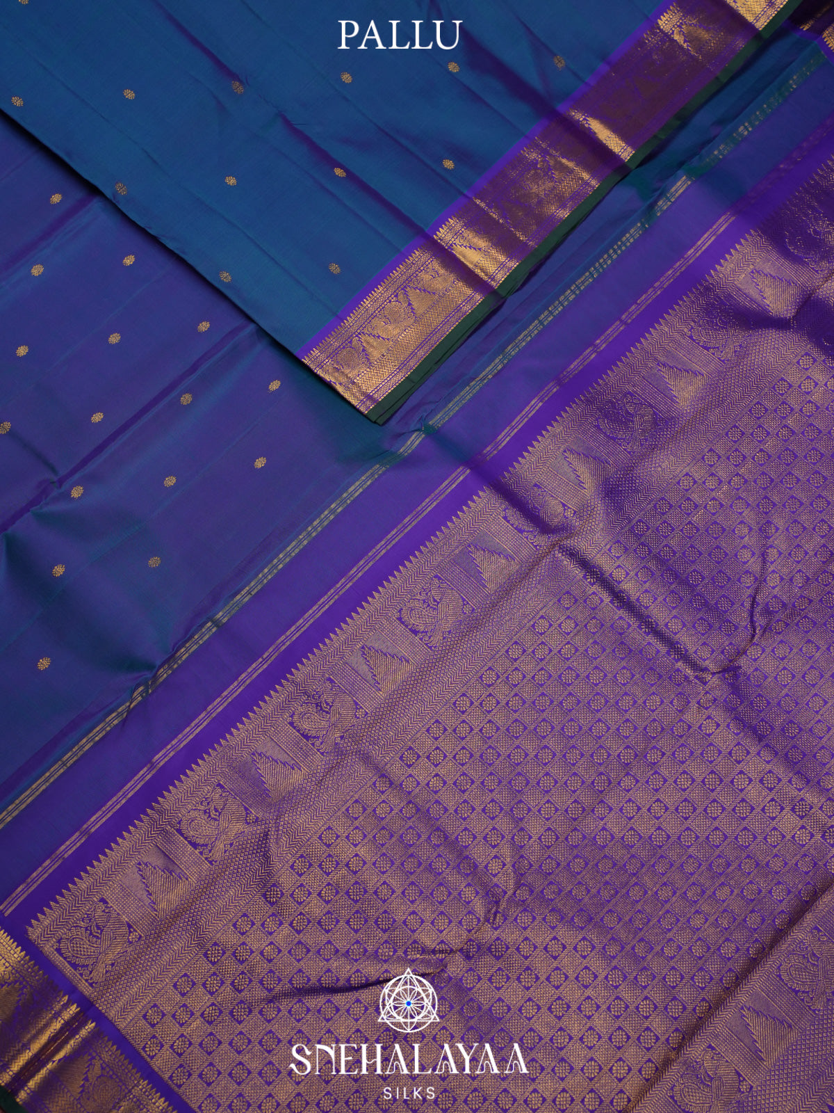 Peacock Blue Kanjivaram Silk Saree