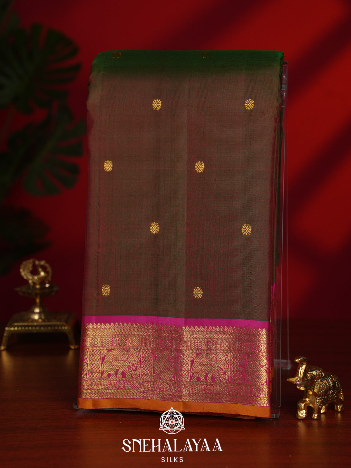 Brown Kanjivaram Silk Saree