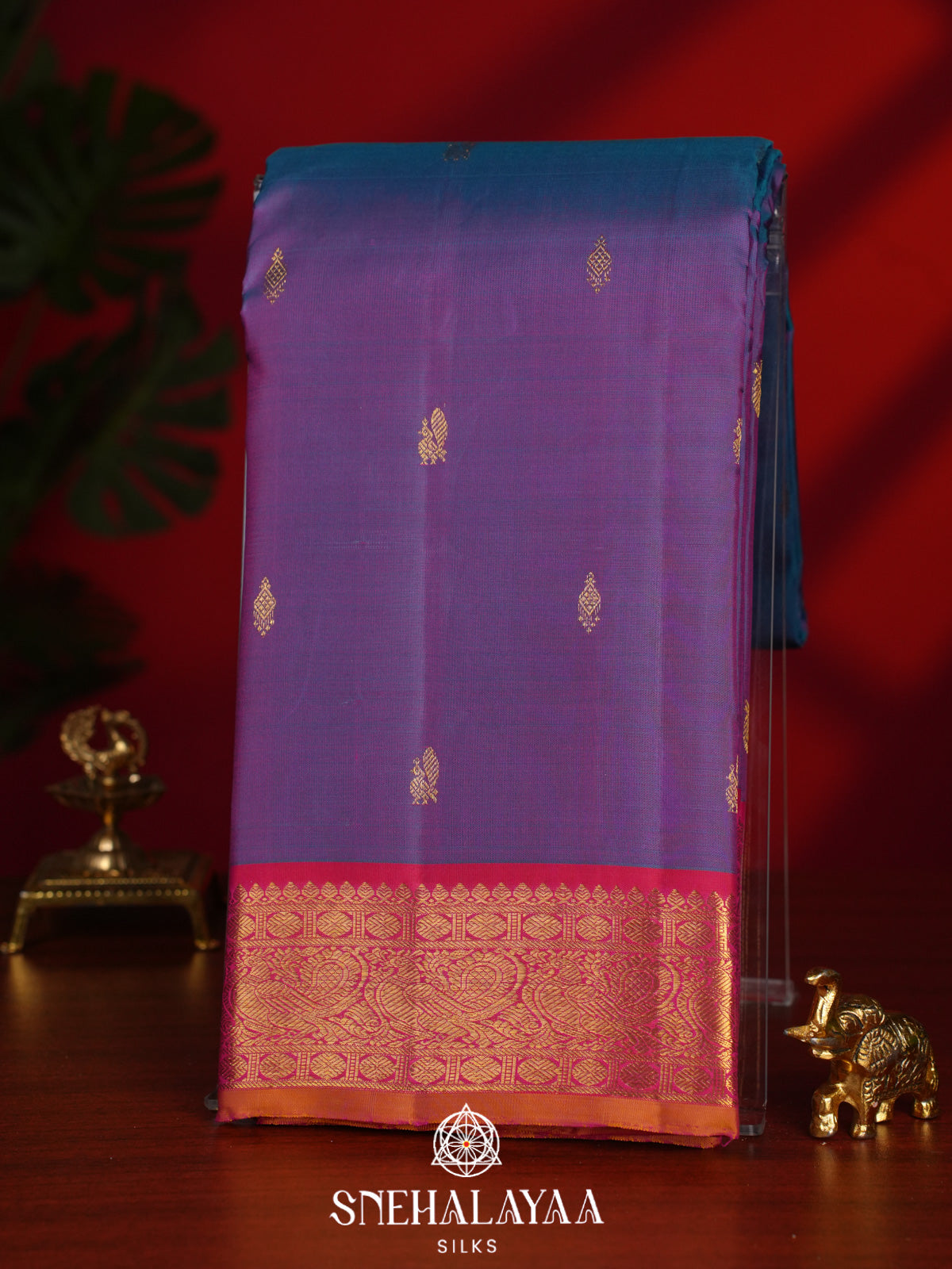Plum Kanjivaram Silk Saree