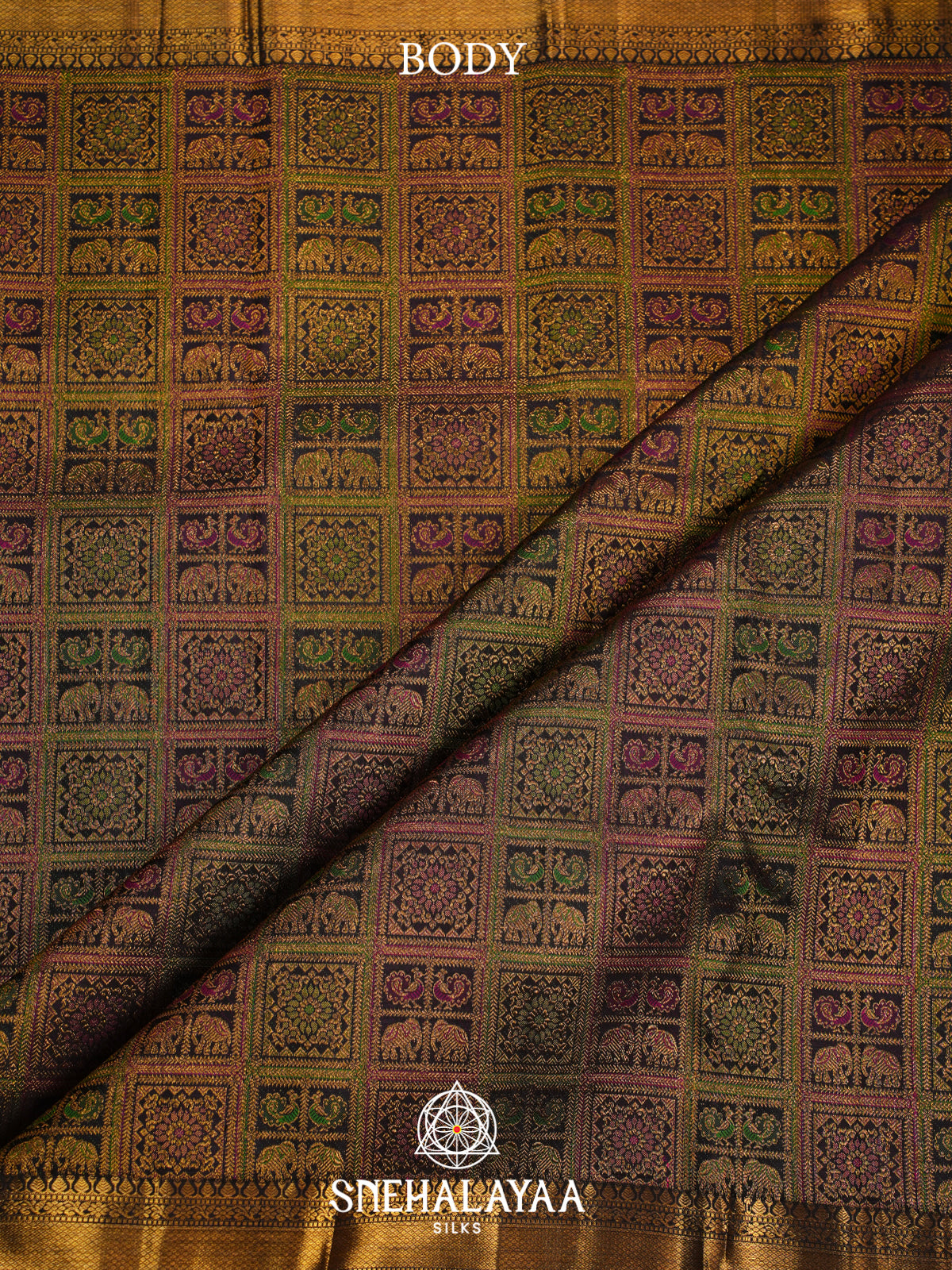 Black Kanjivaram Silk Saree