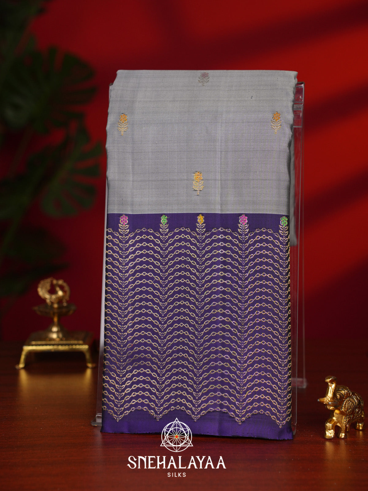 Grey Kanjivaram Silk Saree