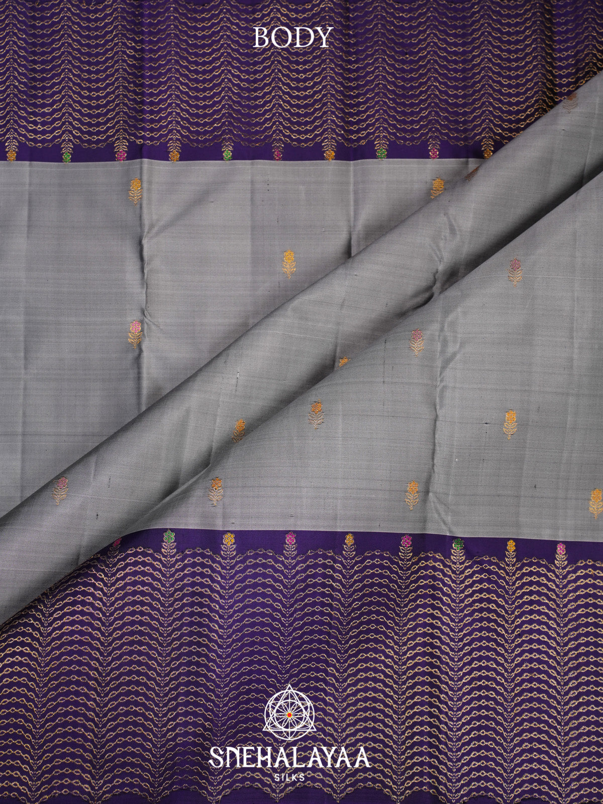 Grey Kanjivaram Silk Saree