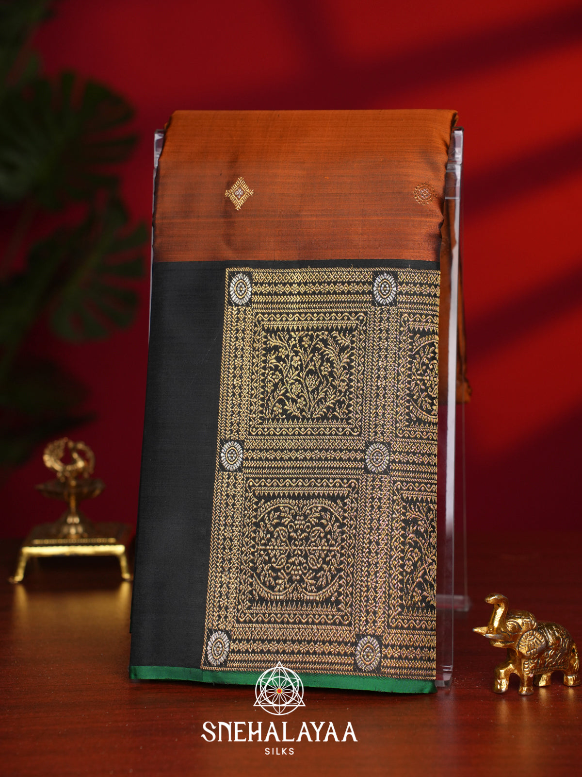 Brown Kanjivaram Silk Saree