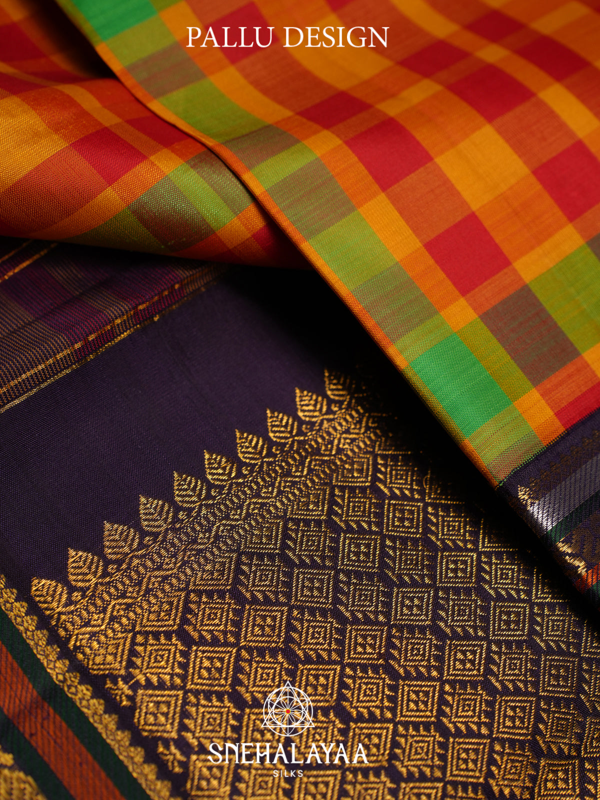 Multicolour Checks Kanjivaram Silk Saree