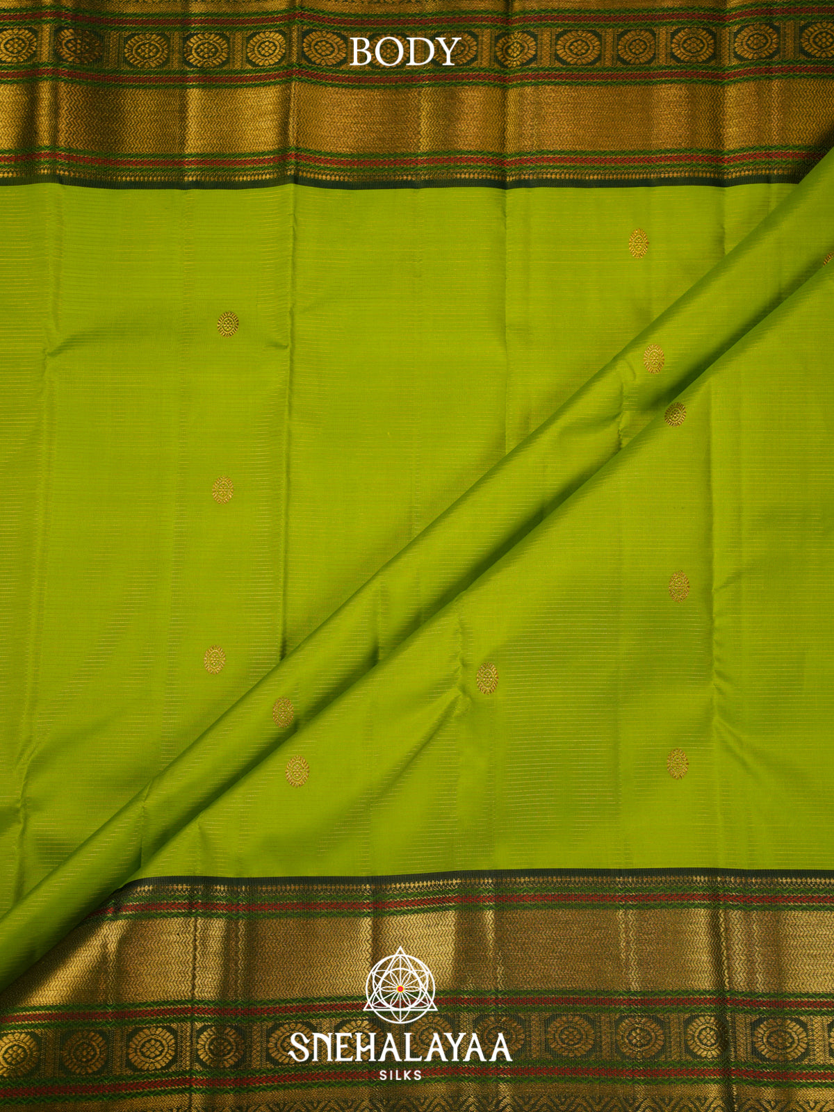 Lime Green Kanjivaram Silk Saree