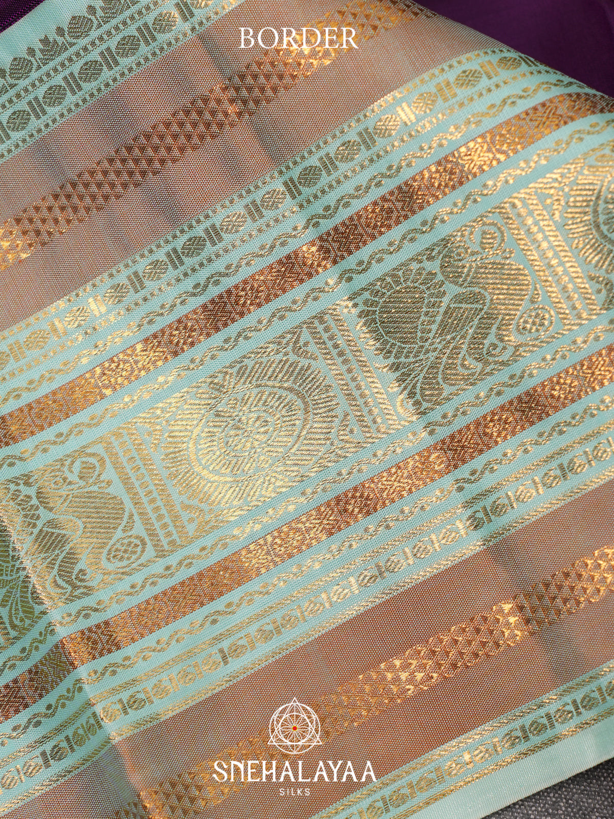 Purple Kanjivaram Silk Saree
