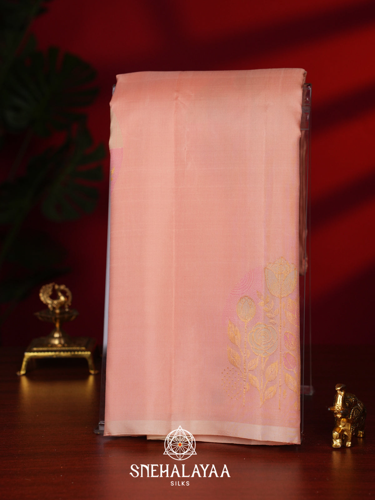 Peach Kanjivaram Silk Saree