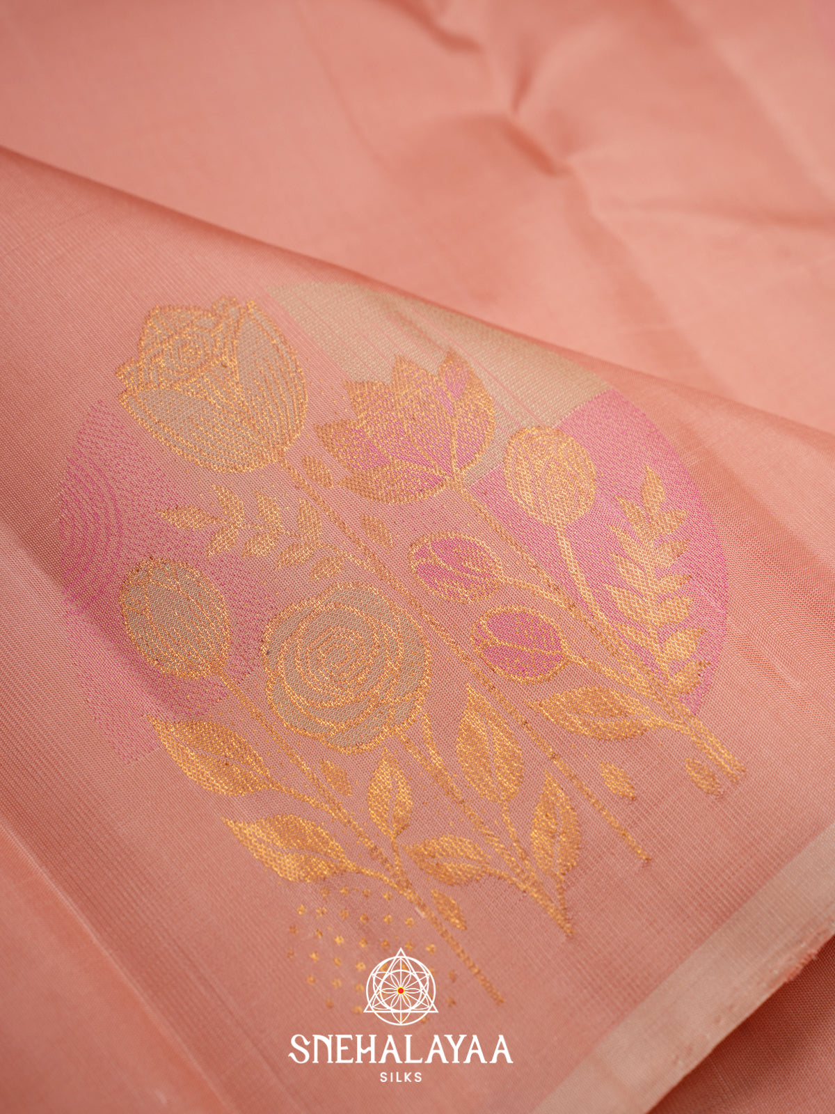 Peach Kanjivaram Silk Saree