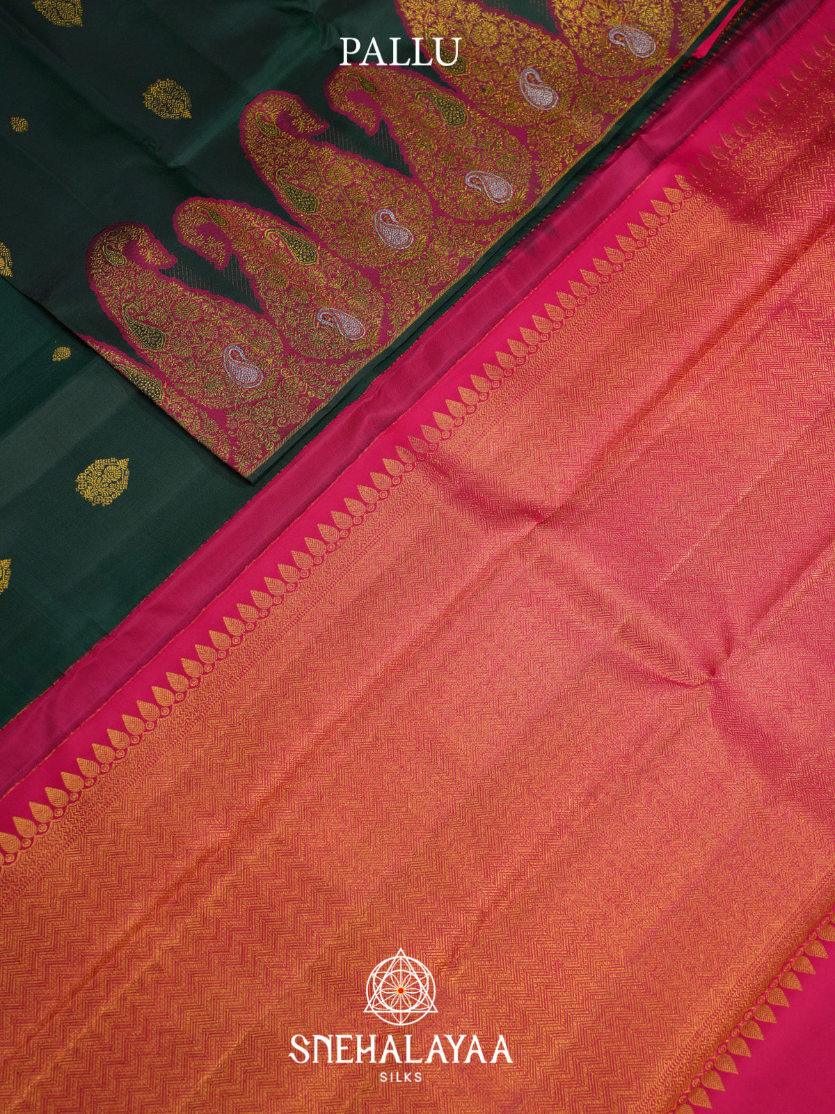 Forest Green Kanjivaram Silk Saree