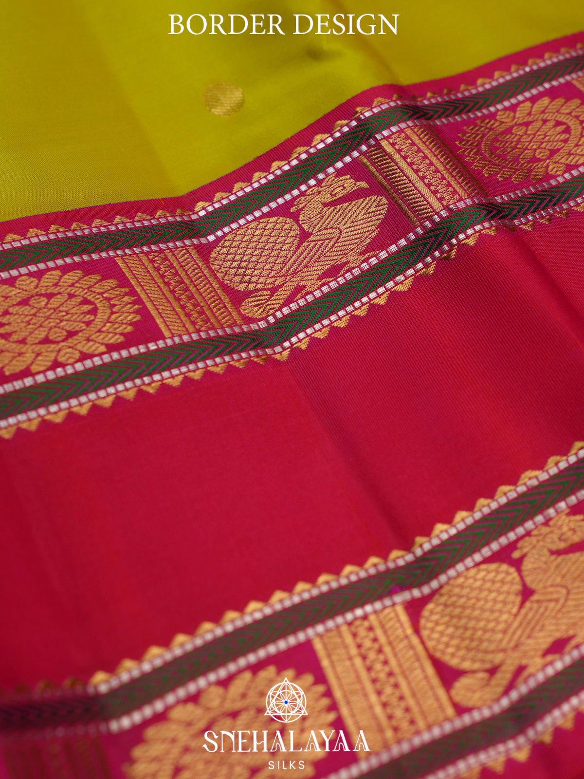 Lime Yellow Kanjivaram Silk Saree