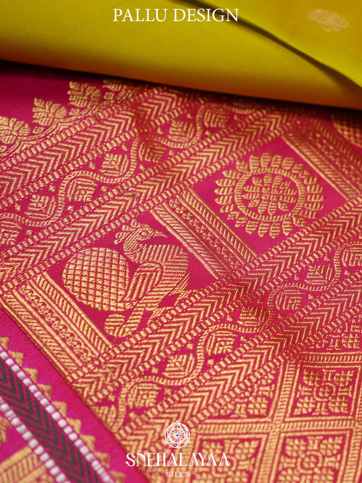 Lime Yellow Kanjivaram Silk Saree