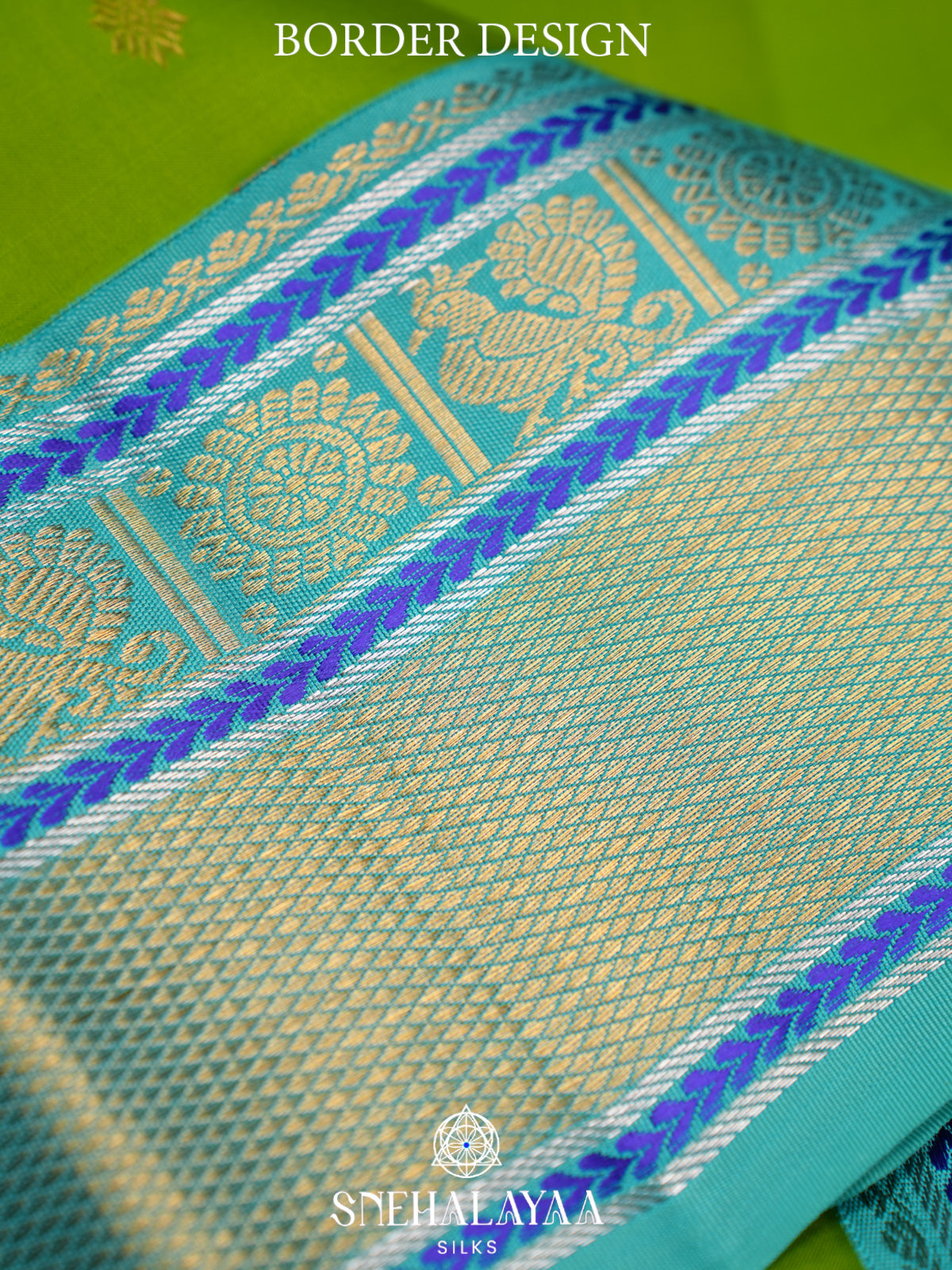 Lime Green Kanjivaram Silk Saree