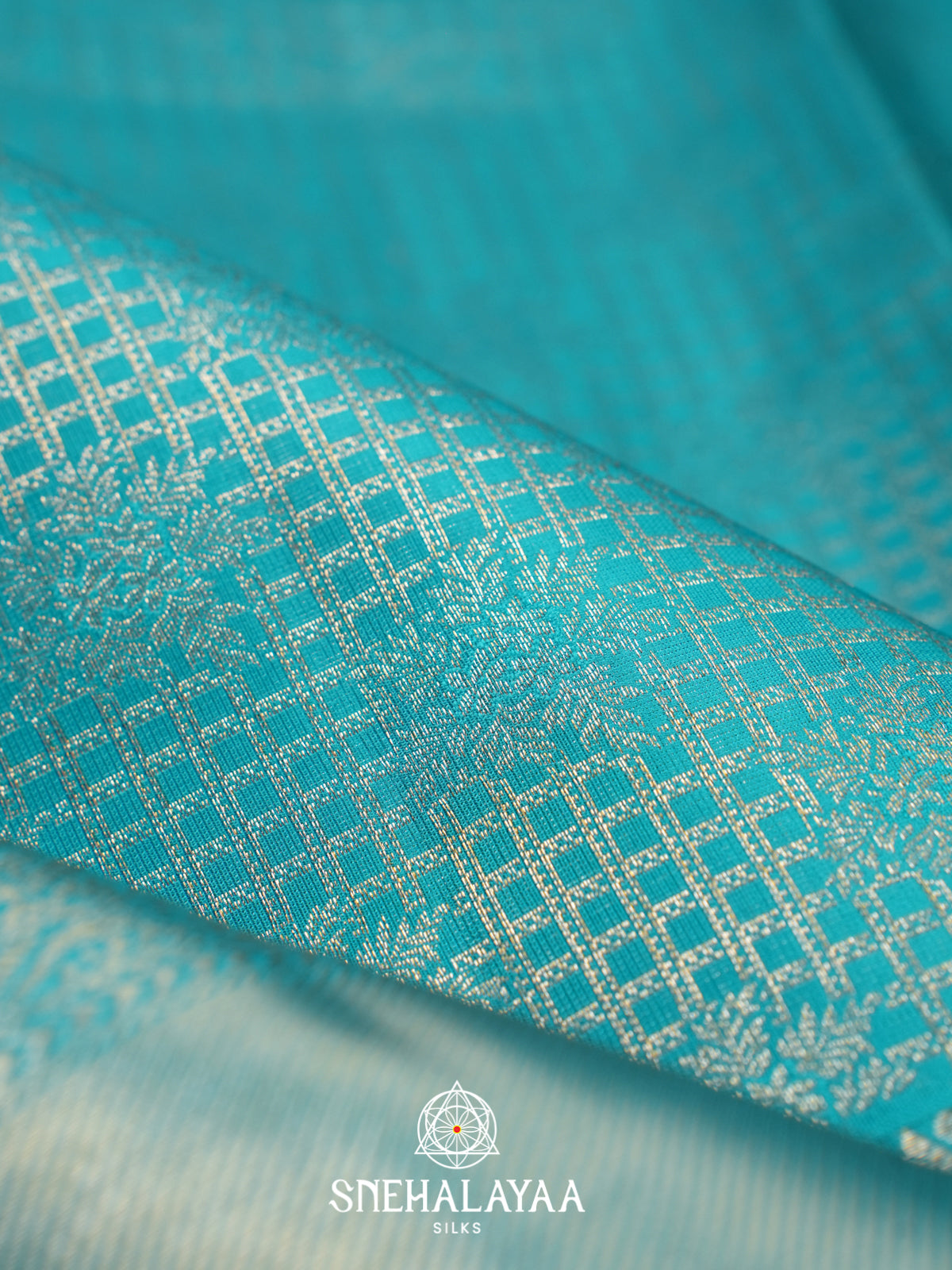 Aqua Blue Kanjivaram Silk Saree