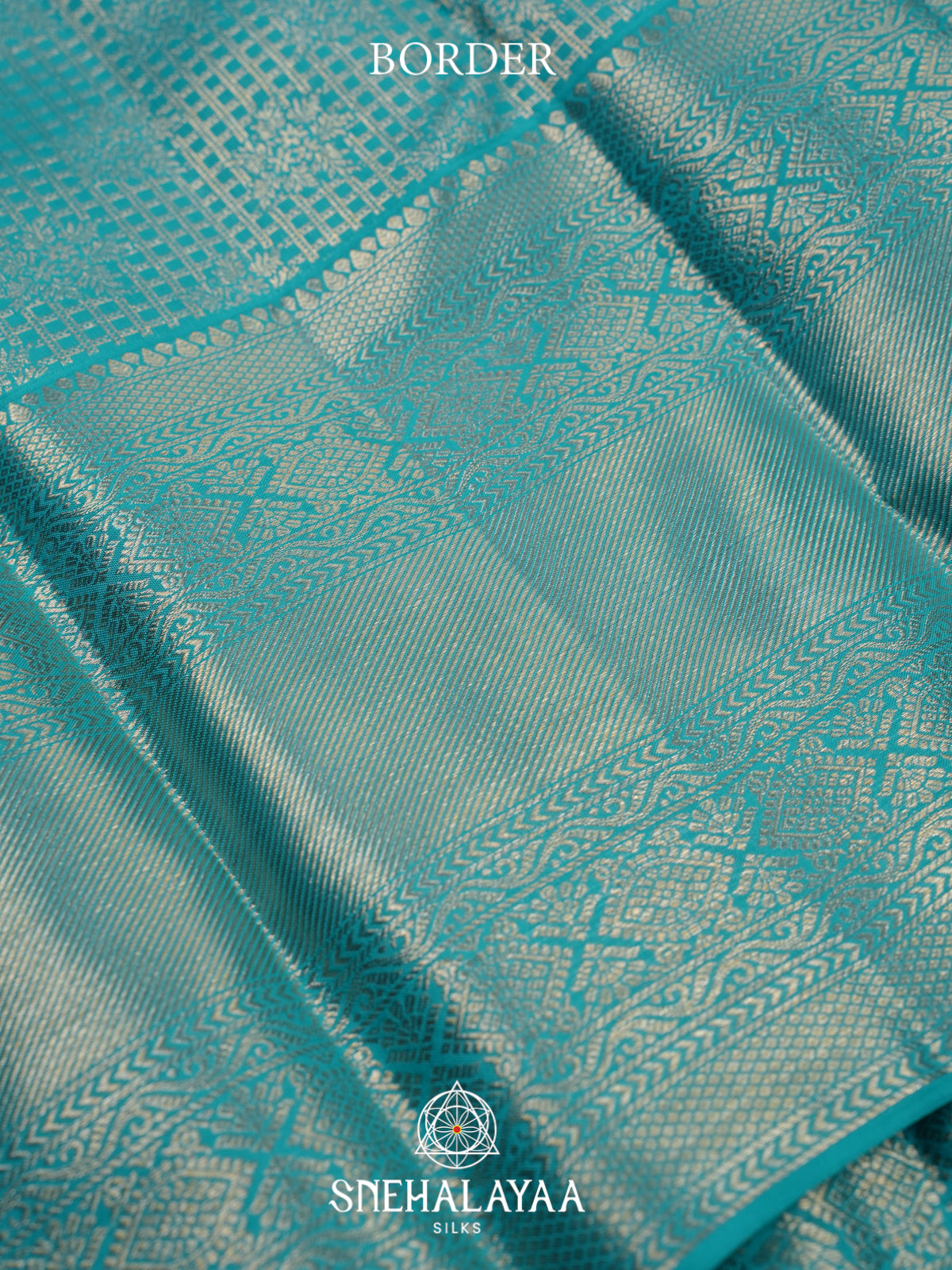 Aqua Blue Kanjivaram Silk Saree
