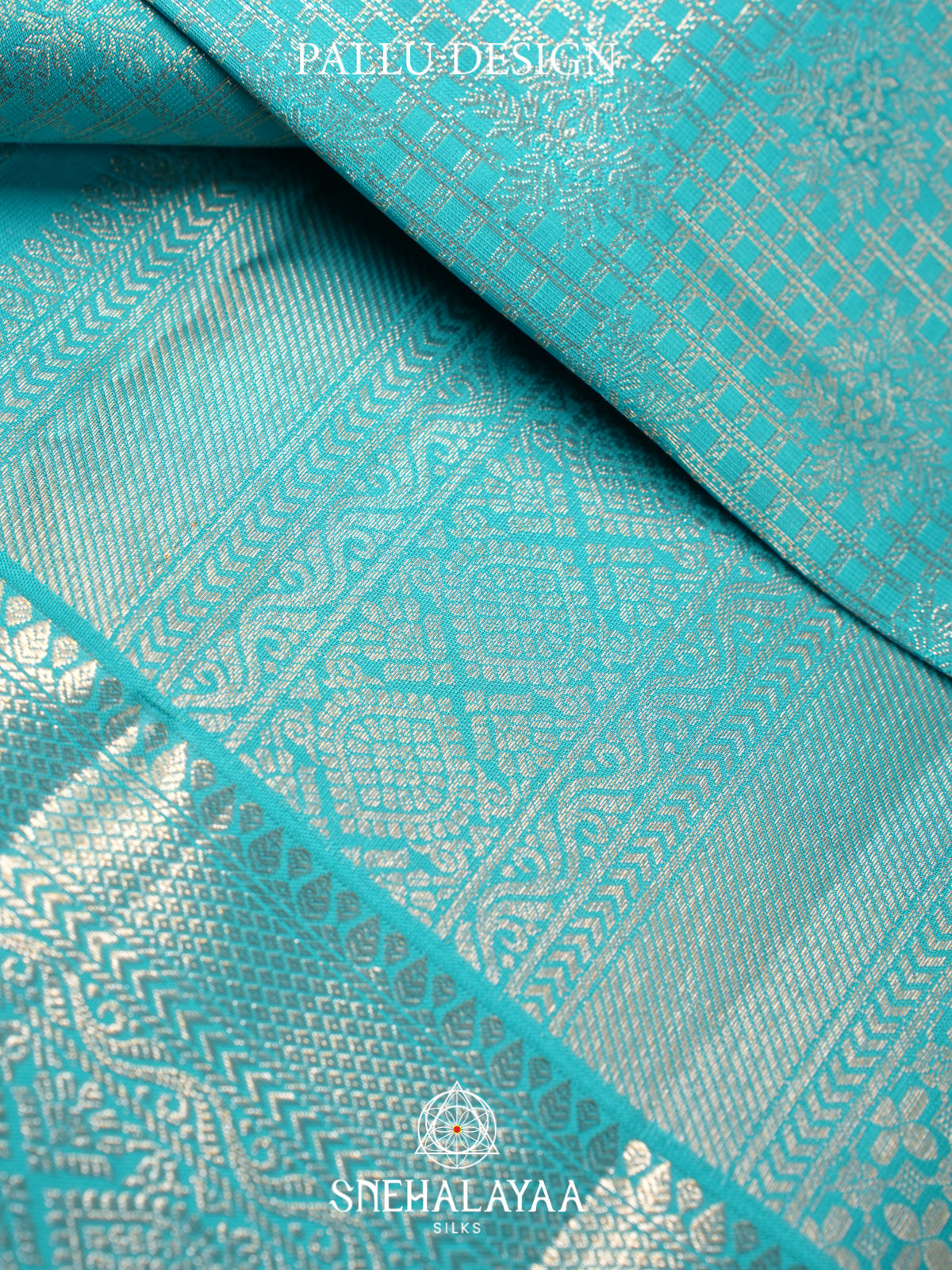 Aqua Blue Kanjivaram Silk Saree