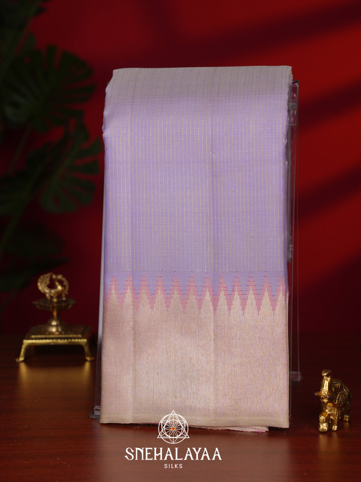 Pale Lilac Kanjivaram Silk Saree