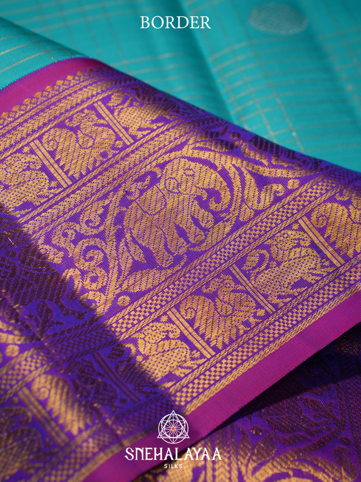 Aqua Blue Kanjivaram Silk Saree