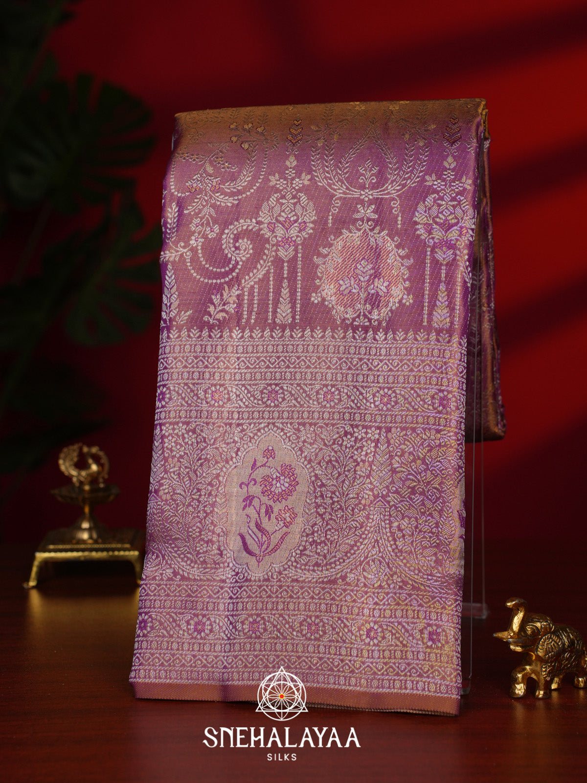 Rose Pink Kanjivaram Silk Saree